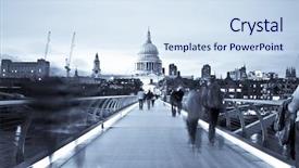  Presentation with millennium - Cool new PPT theme with selenium - blurred people on the millennium backdrop and a sky blue colored foreground