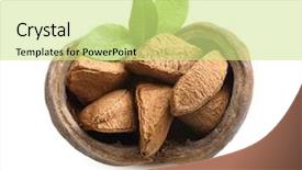 Presentation with brazil - PPT theme enhanced with selenium - brazil nuts isolated on white background and a soft green colored foreground