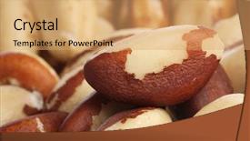  Presentation with nut - Cool new presentation design with selenium - brazilian nut on white background backdrop and a coral colored foreground