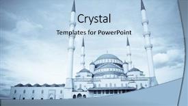  Presentation with mosque - PPT theme having selenium - kocatepe mosque in ankara turkey background and a  colored foreground