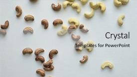  Presentation with skin - Theme with selenium - roasted cashew nuts with skin background and a light gray colored foreground