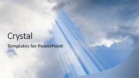  Presentation with sun - Presentation enhanced with selenium - sun under cloudscape celestial background background and a light blue colored foreground