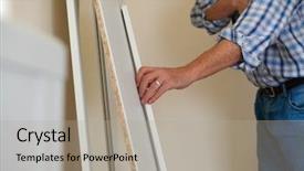  Presentation with furniture - PPT layouts enhanced with self assembly - assembling flat pack furniture background and a  colored foreground