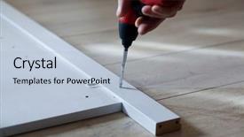  Presentation with assembling wooden furniture furniture - PPT layouts having self assembly - assembling flat pack furniture background and a  colored foreground