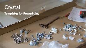  Presentation with flat - PPT theme having self assembly - assembling flat pack furniture background and a  colored foreground