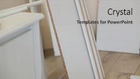 Presentation with assembling wooden furniture furniture - PPT theme having self assembly - assembling flat pack furniture background and a  colored foreground