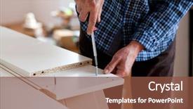  Presentation with flat - Amazing presentation theme having self assembly - man assembling flat pack furniture backdrop and a tawny brown colored foreground