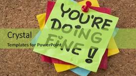  Presentation with quality assurance quality control - Slides with self assurance reminder or compliment background and a  colored foreground