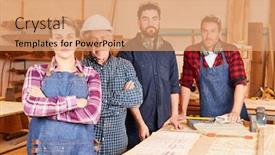  Presentation with craftsman - PPT layouts featuring self-assured-craftsman-master background and a coral colored foreground