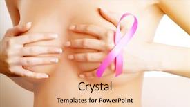  Presentation with cancer care - Theme featuring self awareness - breast cancer pink ribbon background and a coral colored foreground
