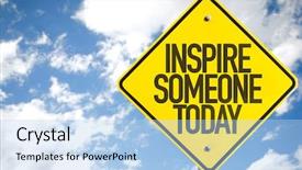  Presentation with today - PPT theme with self awareness - inspire someone today sign background and a light blue colored foreground