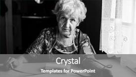  Presentation with pensioner - Presentation theme featuring self care - elderly woman pensioner measures background and a gray colored foreground