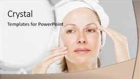  Presentation with beauty - Cool new presentation theme with self care - forty years woman beauty backdrop and a white colored foreground