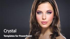  Presentation with pink beauty - Presentation theme with self care - portrait of beautiful woman background and a dark gray colored foreground