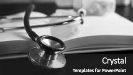  Presentation with medical book - Slides consisting of self care - stethoscope with open book background and a dark gray colored foreground