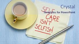  Presentation with mental health - Slide deck featuring self-care-is-not-selfish background and a light blue colored foreground