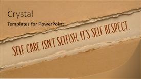  Presentation with self care - PPT theme enhanced with self-care-is-not-selfish background and a coral colored foreground