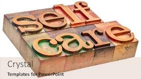  Presentation with abstract health - Slide deck having self-care-isolated-word-abstract background and a coral colored foreground