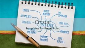  Presentation with personal care - Slide deck having self-care-mind-map-sketch background and a sky blue colored foreground