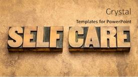  Presentation with abstract health - Slide deck consisting of self-care-word-abstract background and a yellow colored foreground