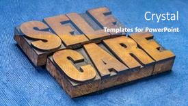  Presentation with emotional health - Audience pleasing theme consisting of self-care-word-abstract backdrop and a teal colored foreground