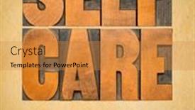  Presentation with mental health care - Theme consisting of self-care-word-abstract background and a gold colored foreground