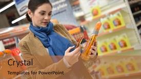  Presentation with repair shop - PPT theme enhanced with self centered - woman in auto repair shop background and a coral colored foreground