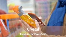  Presentation with repair shop - Presentation design with self centered - woman in auto repair shop background and a coral colored foreground