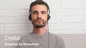  Presentation with special education young adult man - Slides enhanced with self centered - young adult man over brick background and a gray colored foreground