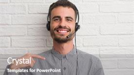  Presentation with brick wall - Slide set featuring self centered - young adult man over brick background and a gray colored foreground