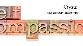  Presentation with self compassion - PPT theme consisting of self compassion - isolated word abstract background and a white colored foreground