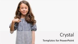  Presentation with black girl - Cool new slide set with self confidence - brunette hispanic girl wearing black backdrop and a white colored foreground