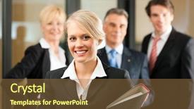  Presentation with front office - PPT theme with self confidence - business - team background and a tawny brown colored foreground