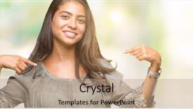  Presentation with arab - Colorful theme enhanced with self confidence - young beautiful arab woman backdrop and a coral colored foreground