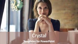  Presentation with confident - PPT theme enhanced with self-confident businesswoman background and a coral colored foreground