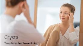  Presentation with self reflection - Slide deck having self-confident-single-woman-looking background and a coral colored foreground