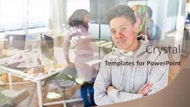  Presentation with entrepreneur - Amazing presentation theme having self-confident-successful-entrepreneur-mm backdrop and a coral colored foreground