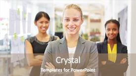  Presentation with self - Presentation having self confident woman as consultant background and a coral colored foreground