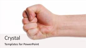  Presentation with man heart attact hand hold - Cool new PPT layouts with self defence - man hand fist isolated backdrop and a  colored foreground