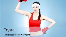  Presentation with active lifestyle - Beautiful theme featuring self defence - shot of a sporty young backdrop and a light blue colored foreground