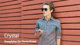  Presentation with red brick wall - Audience pleasing presentation consisting of self dependent - young man having fun outdoor backdrop and a red colored foreground