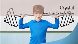  Presentation with school sport - Slides enhanced with self determination - pupil stands in school background and a coral colored foreground