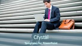  Presentation with laptop wireless - Beautiful presentation design featuring self determination - young businessman using a laptop backdrop and a seafoam green colored foreground