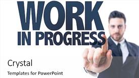  Presentation with self development - PPT layouts enhanced with self development - business man pointing the text background and a white colored foreground