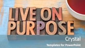  Presentation with purpose - Colorful presentation theme enhanced with self development - live on purpose banner backdrop and a seafoam green colored foreground