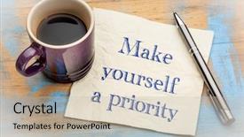  Presentation with self development - Slides having self development - make yourself a priority advice background and a mint green colored foreground