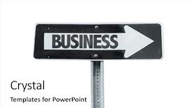  Presentation with red white blue business - Presentation featuring self directed - business direction sign isolated background and a white colored foreground