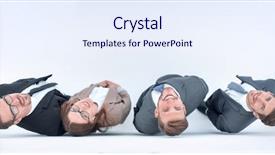  Presentation with business near shoring - Audience pleasing slide set consisting of self directed - business team standing near backdrop and a sky blue colored foreground