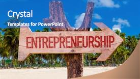  Presentation with self - Amazing slide deck having self directed - entrepreneurship arrow with beach background backdrop and a teal colored foreground