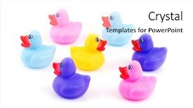  Presentation with visegrad group - Presentation theme consisting of self directed - group of rubber ducklings background and a white colored foreground